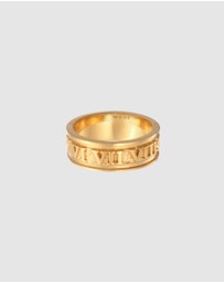 Kuzzoi - ICONIC EXCLUSIVE - Ring Men Band Roman Numerals in 925 Sterling Silver Gold Plated
