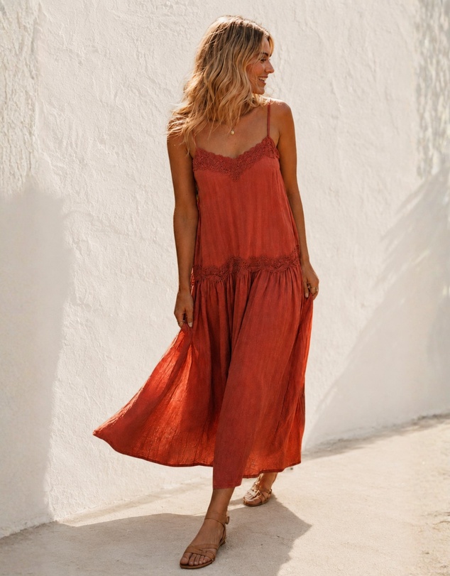 Esther & Co - Dindi Dress - Rustic Sienna