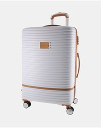 Pierre Cardin - Pierre Cardin Classique Large Hard Shell with Mini Beauty Case Set + Leather Tag