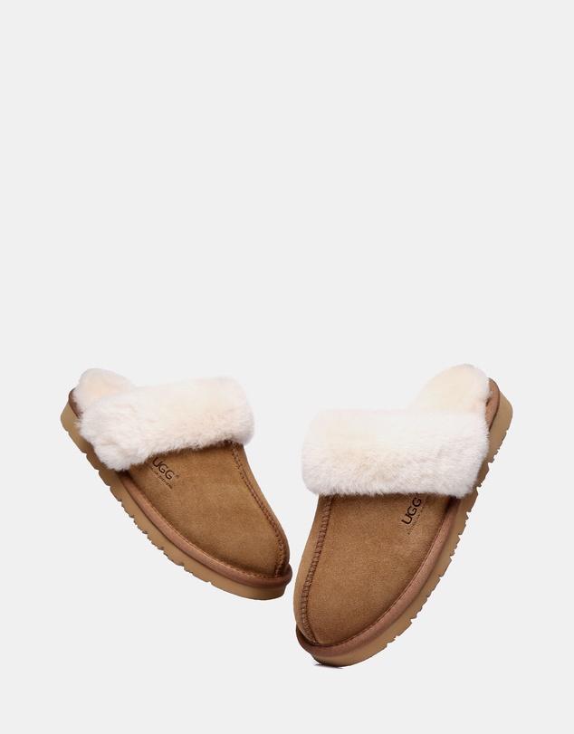 EVERAU - Australian Shepherd Ugg Muffin Slipper Cow Suede Upper House Shoes