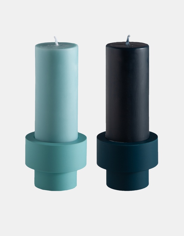 porter green - escc small pillar candle soy-blend unscented candles