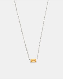 Kirstin Ash - Baguette Birthstone Necklace November Citrine