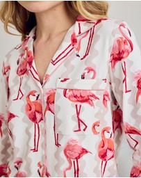 Chelsea Peers - Organic Cotton Flamingo Long Pyjama Set