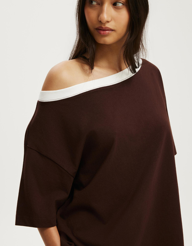 Cotton On - Boxy Off Shoulder Short Sleeve Tee