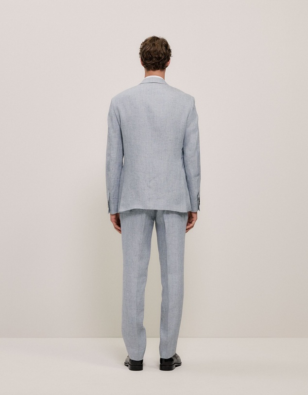 Trenery - Textured Linen Blazer in Smoke Blue