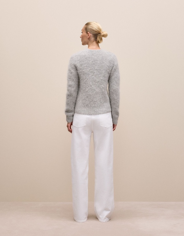 Trenery - Brushed Alpaca Pullover in Light Grey Melange