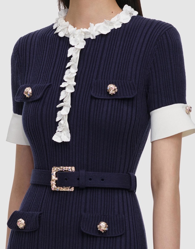 Self Portrait - Rib Knit Midi Dress
