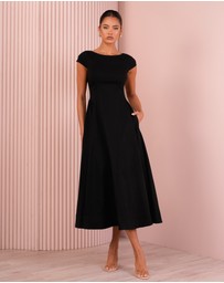 Azzurielle - Quintin Full Skirt Midi Dress