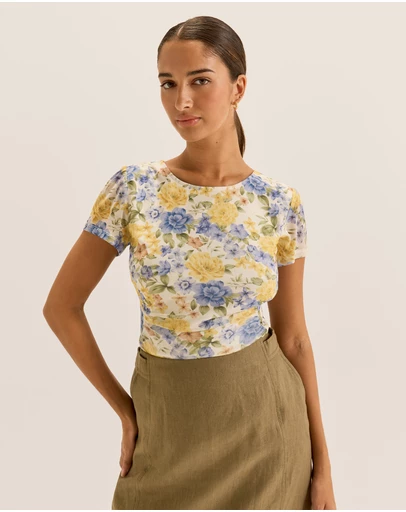 Review - Elba Floral Mesh Top