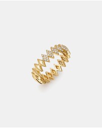 Ania Haie - Ania Haie Gold Half Pave Sparkle Ring