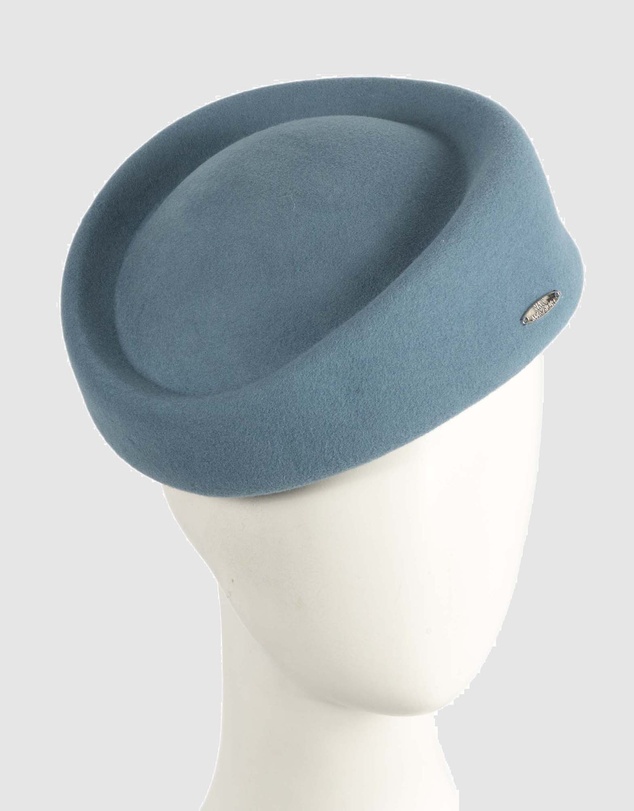 Max Alexander - Felt Blue Grey Pillbox Hat
