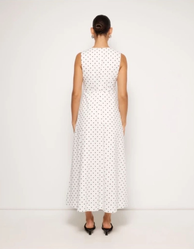 Revibe - Repaired AERE Juniper Tie Front Cotton Midi Dress - AU 14