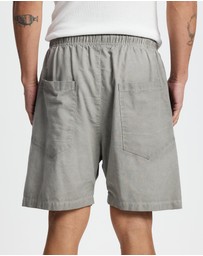 Surrounded By Ghosts - The Obsidian Linen Drawstring Shorts