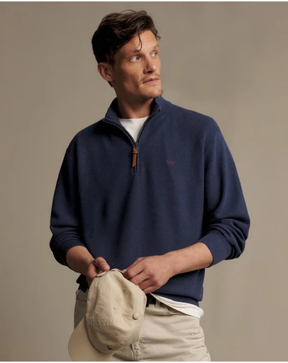 R.M.Williams - Warner Popcorn Quarter Zip Knit