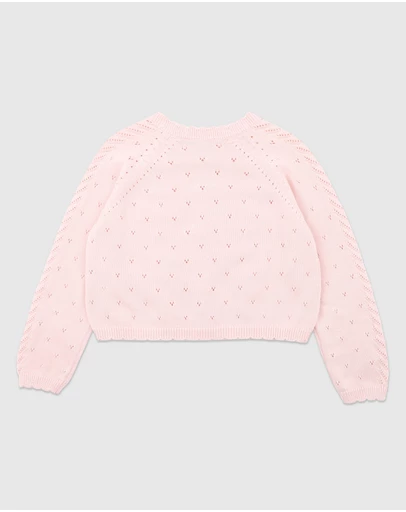 Bebe by Minihaha - Girls Organic Pointelle Cardigan 3-7Y