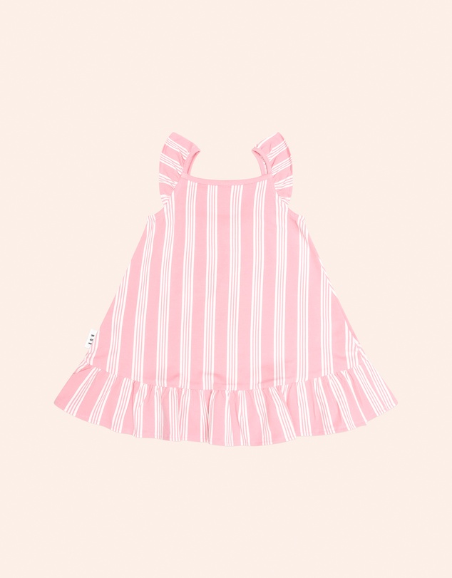 Huxbaby - Floral Emb Stripe Dress - Babies-Teens