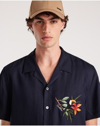 Calibre - Toucan Embroidery Short Sleeve Shirt Navy