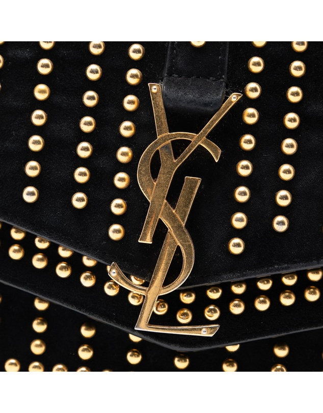Pre-Loved by Azura Reborn - Pre-Loved Medium Studded Suede Monogram Sulpice Crossbody