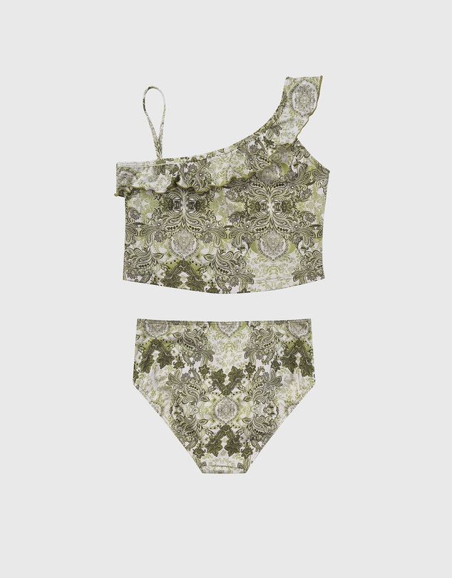 Aqua Blu Kids - Tapestry One Shoulder Bikini Set - Teens