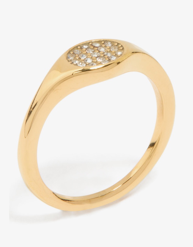 Lovisa - Waterproof Gold Plated Stainless Steel Diamante Circle Ring