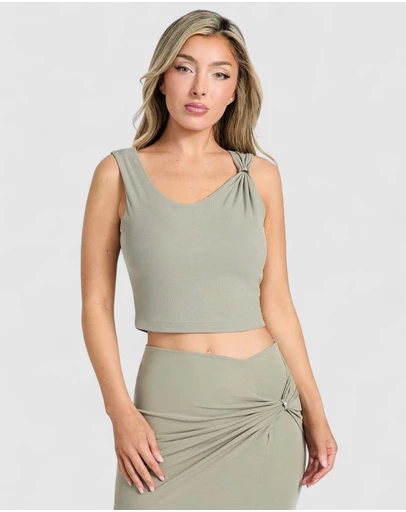 GUESS - Aimee Short Sleeve Jewel Draped Top