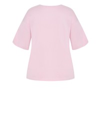 City Chic - Plus size Laid Back Amore Tee - pink