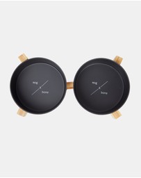 Mog & Bone - Double Bamboo Dog Bowl Black