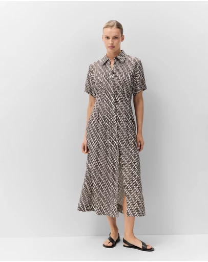 UNISON - Collared Geo Midi Dress