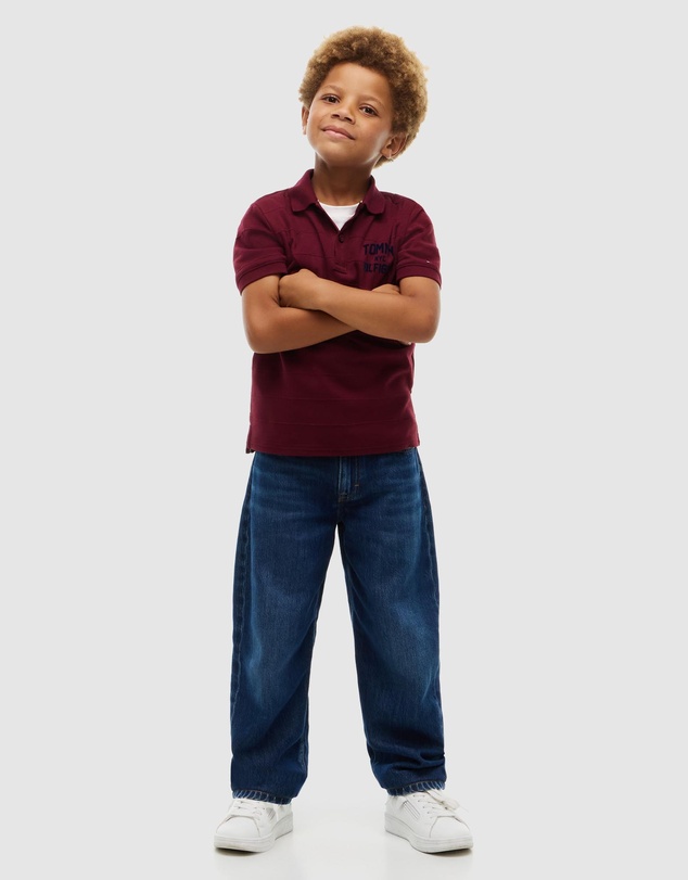 Tommy Hilfiger - Textured Jersey Brand Polo SS - Kids