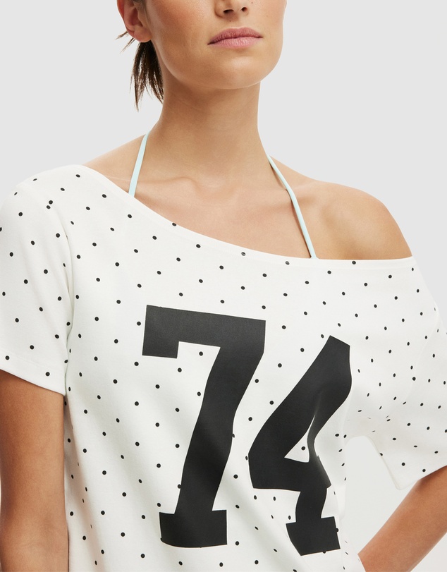 Cotton On - Sporty off Shoulder Graphic Tee