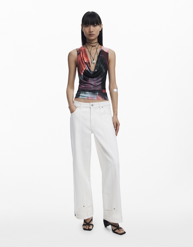 Desigual - Draped neckline T-shirt