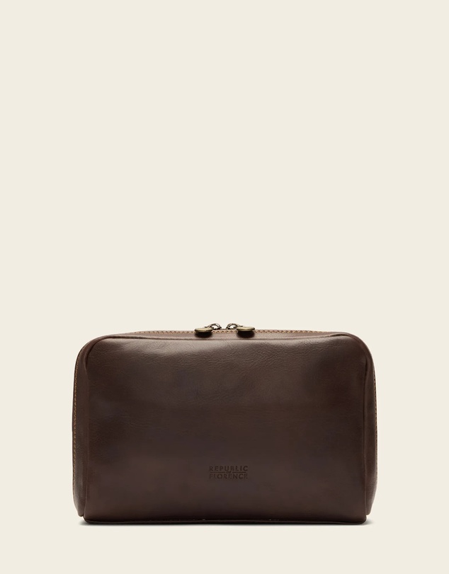 Republic of Florence - Primo Matt Chocolate Toiletry Bag