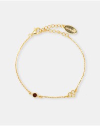 Georgini - Natural Garnet And Two Natural Diamond January Gold Bracelet