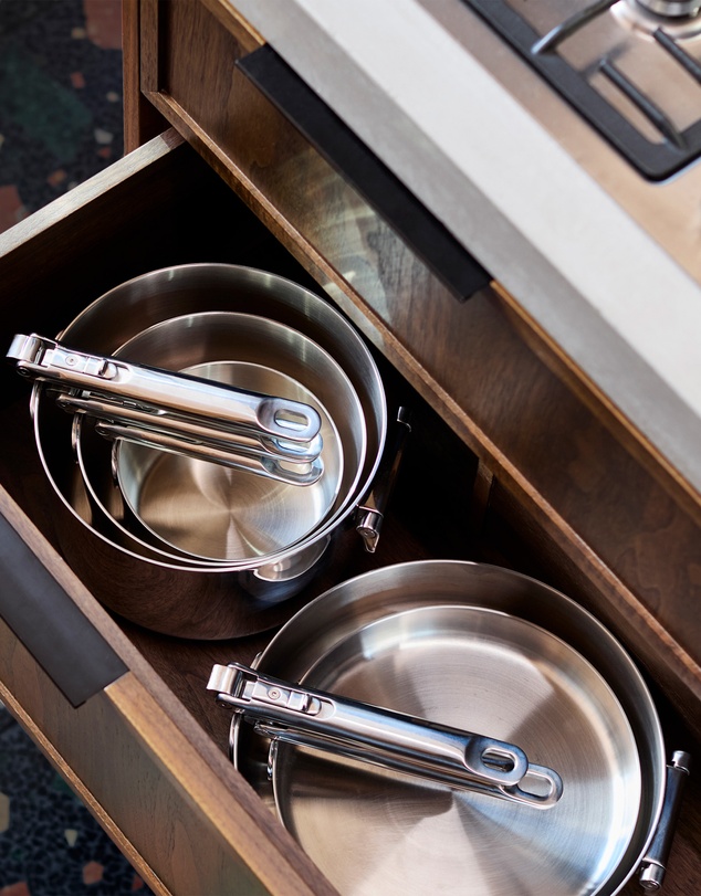Joseph Joseph - Space Steel 5-piece Stainless-steel Cookware Set with Folding Handles