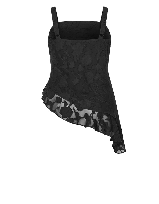 City Chic - Plus size Daniela Jacquard Asymmetrical Cami - black