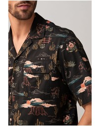 NEXT - Western Style Printed Short Sleeve Shirt With Cuban Collar