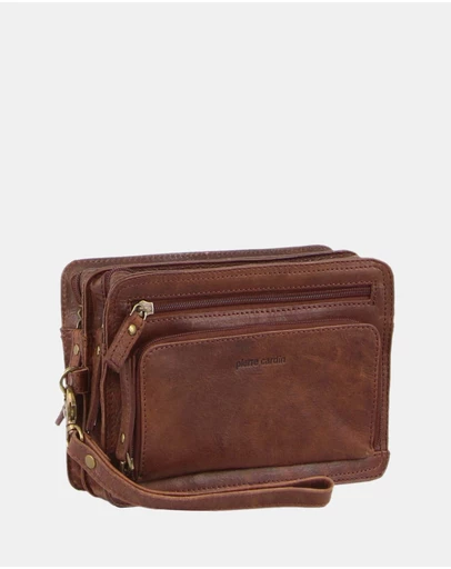 Pierre Cardin - Pierre Cardin Rustic Leather Organiser Bag