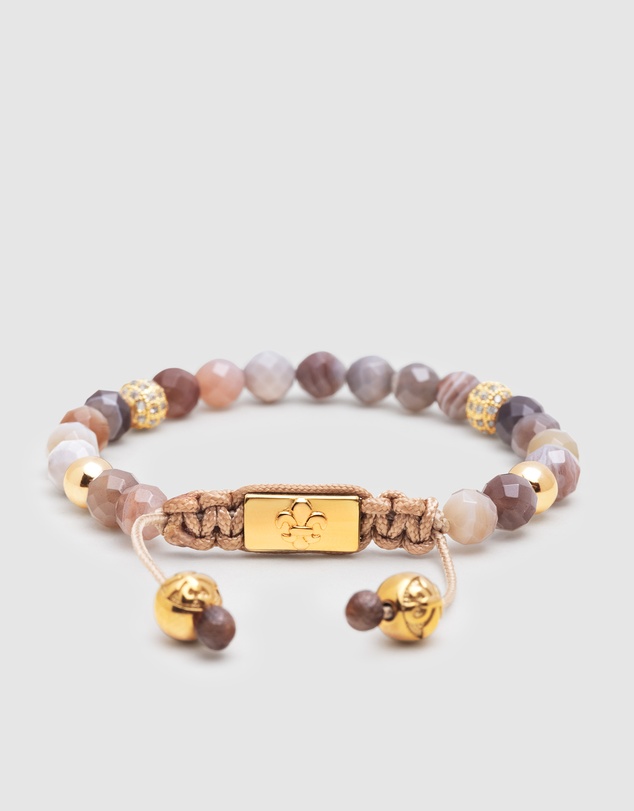 Nialaya Jewellery - Women's Beaded Bracelet with Botswana Agate
