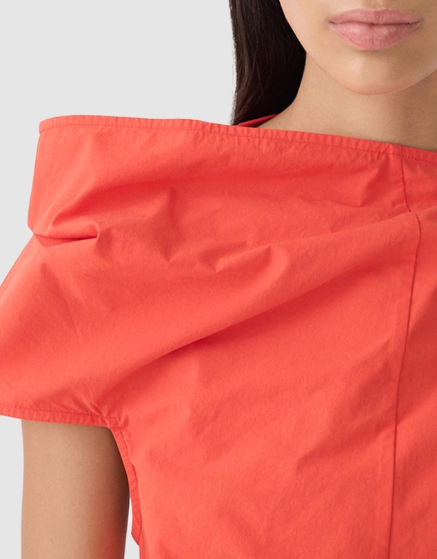 Bassike - Crushed Cotton Shoulder Dress