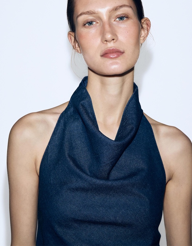 M.N.G - Open-Back Denim Top