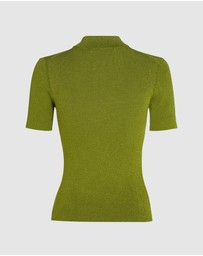 Karl Lagerfeld - Lurex Knit Polo Shirt