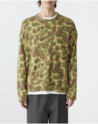 Bassike - Camo Slouch Crew Sweat