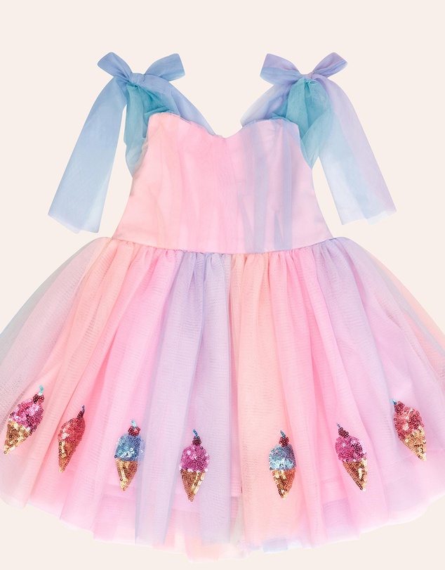 Huxbaby - You-Scream-For-Ice Cream Sequin Tulle Dress - ICONIC EXCLUSIVE - Babies-Teens