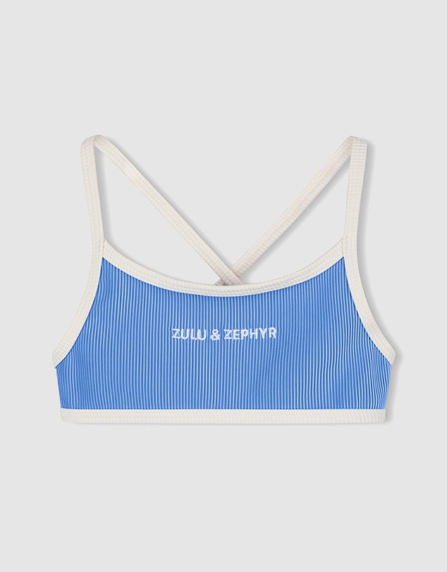 Zulu & Zephyr Mini - Mini Stripe Rib Logo Bikini Top - Kids