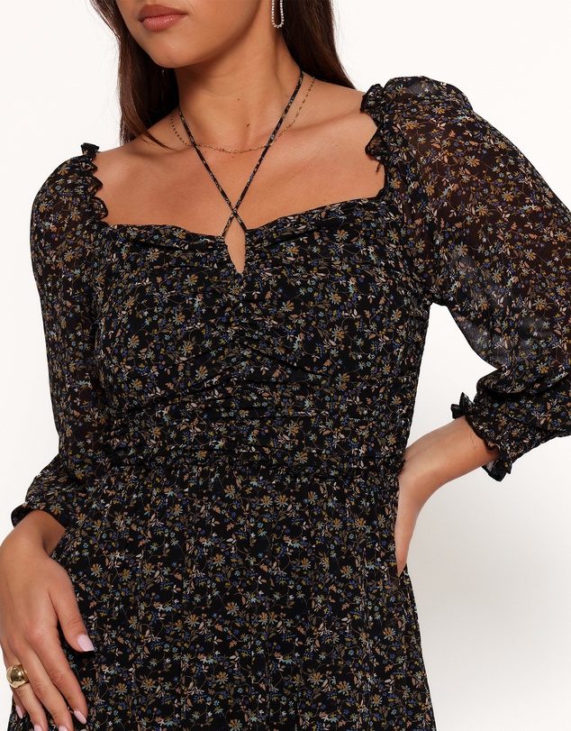 Petal & Pup - Keziah Long Sleeve Maxi Dress - Navy Ditsy Floral