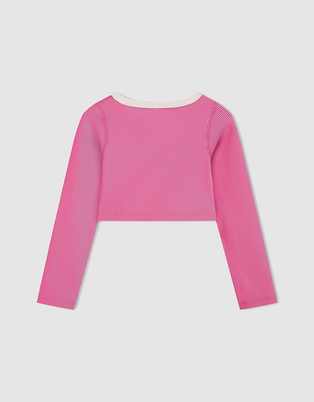Zulu & Zephyr Mini - Mini Stripe Rib Crop Rashie - Kids-Teens