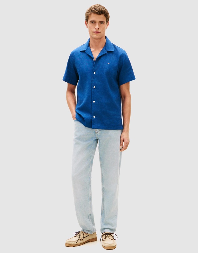 Tommy Hilfiger - Regular Fit Linen Blend Short Sleeve Shirt
