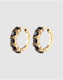 Elli Jewelry - Earrings Hoops Crystal 925 Sterling Silver Gold-Plated