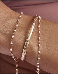Arms Of Eve - Peggy Gold and Enamel Bracelet - Vanilla