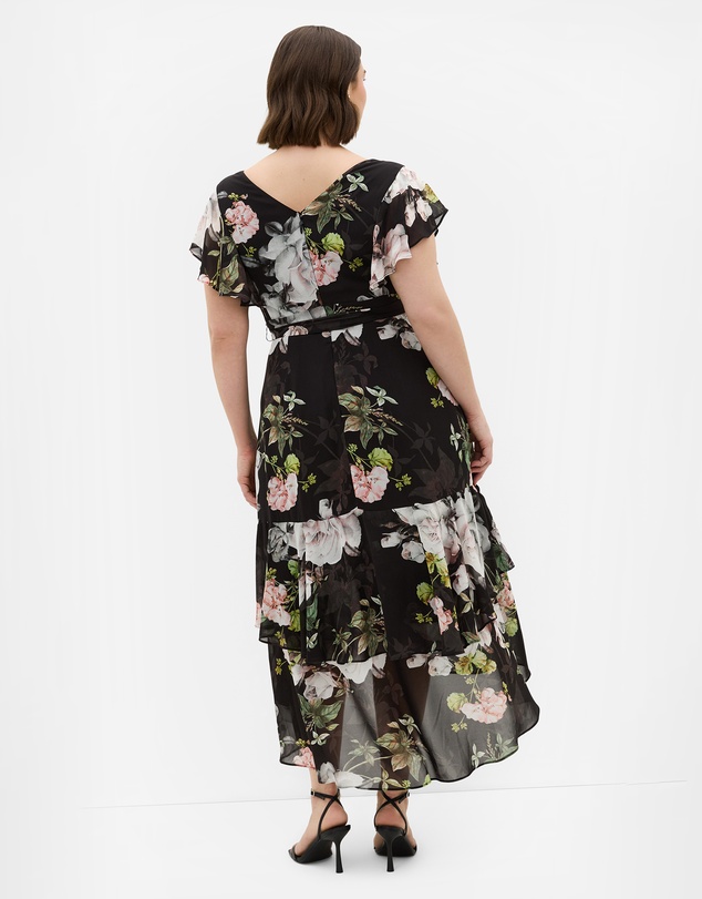 City Chic - Plus size Demure Bloom Maxi Dress - black